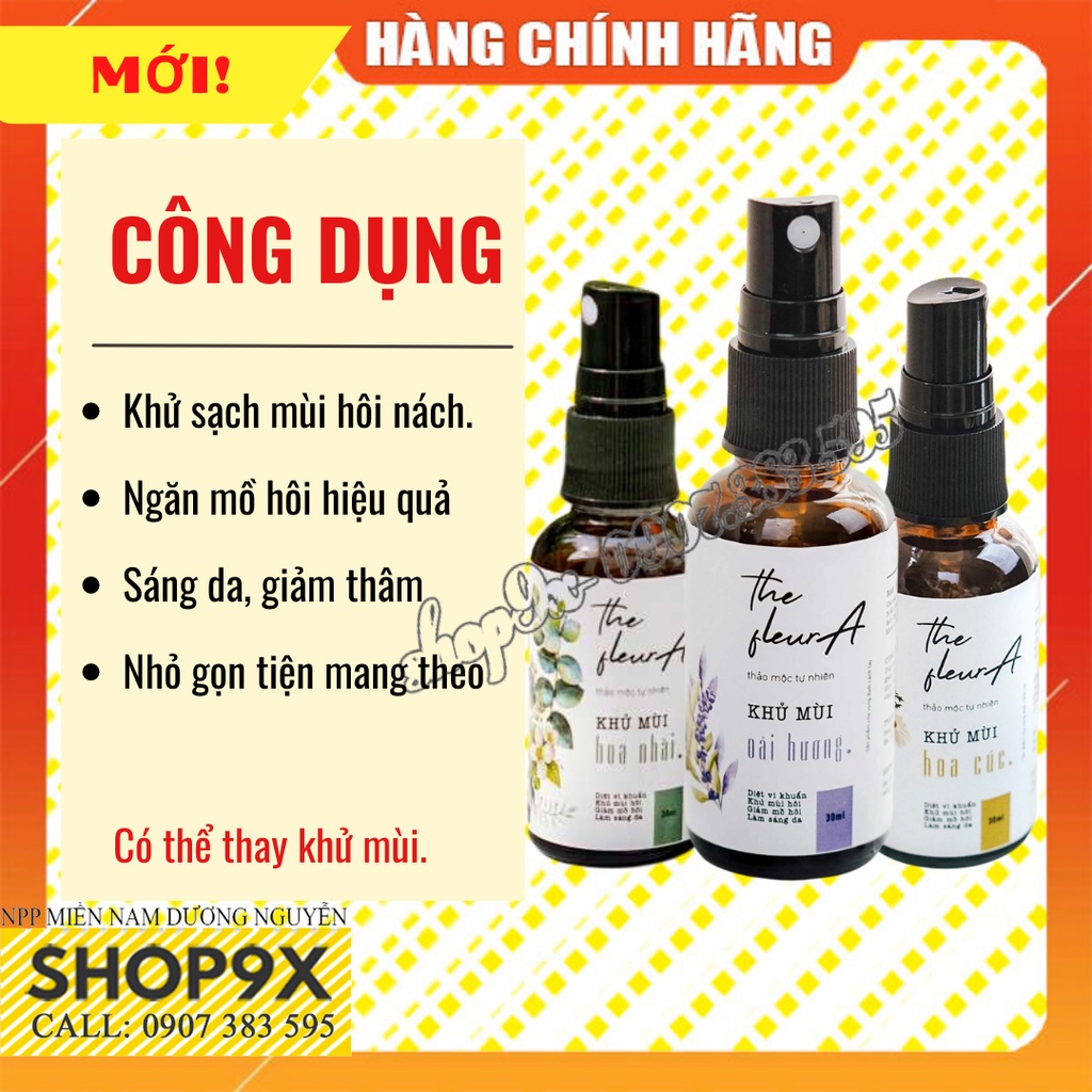 Khử Mùi Hôi Nách Thảo Dược Xịt Ngăn Mồ Hôi Nách và Loại Bỏ Mùi Hôi THE FLEURA 30ml