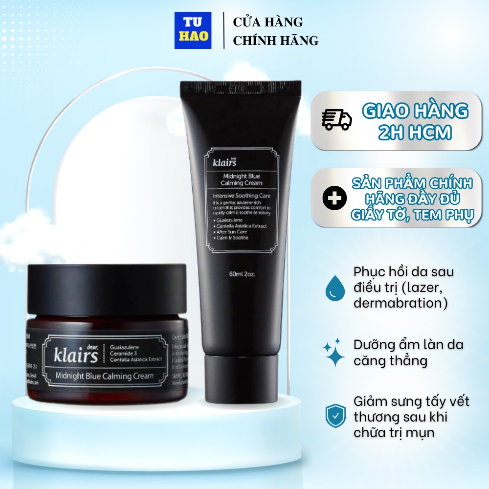 Kem Dưỡng Phục Hồi Da Klairs Midnight Blue Calming Cream Ban Đêm 30ml