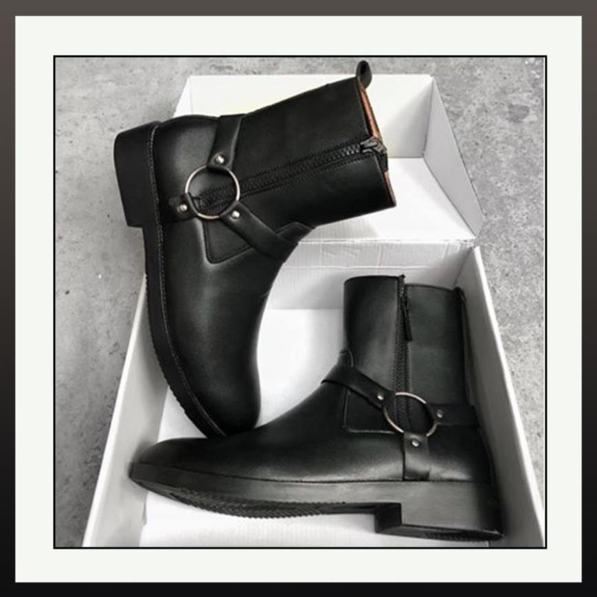 SALE. Giày Harness Boots nam SN08 cao cổ da bò đế cao cá tính năng động trẻ trung -sp1 | BigBuy360 - bigbuy360.vn