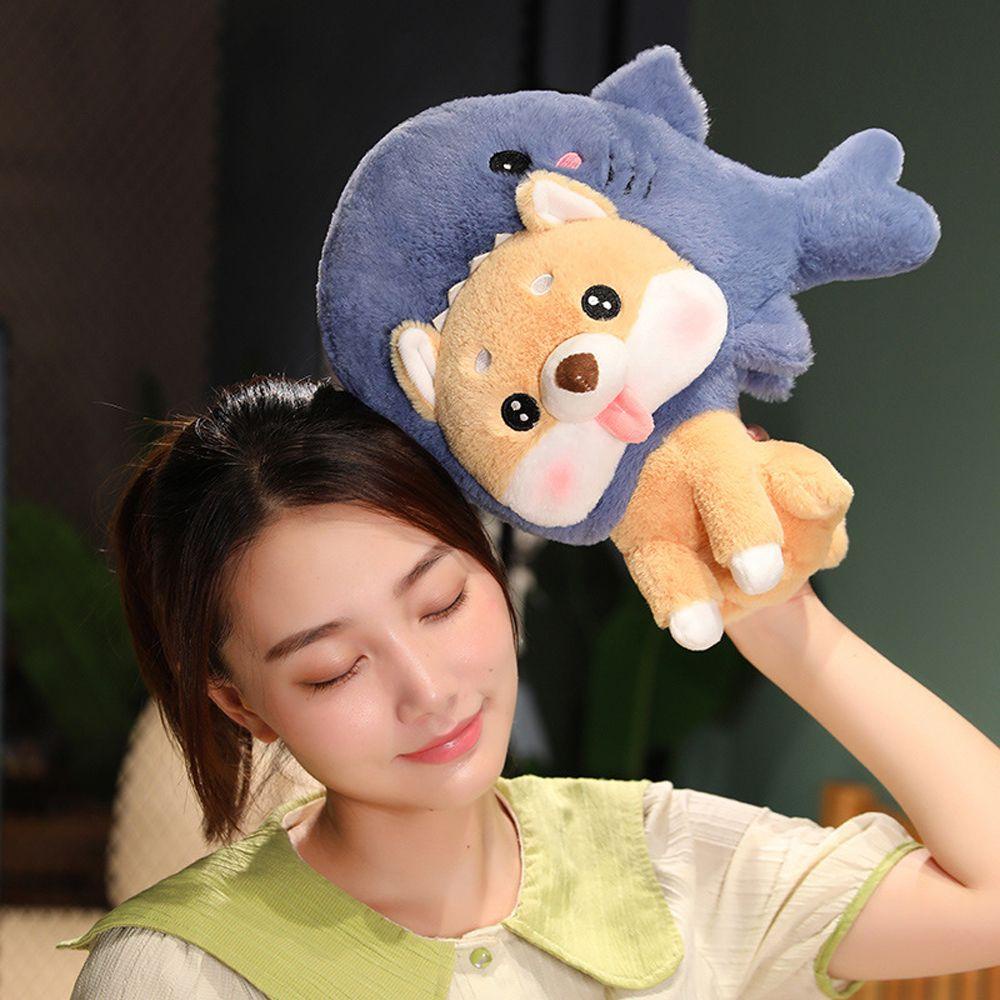 Đồ chơi nhồi bông Hình Cá Mập / Cún Hoạt Hình Dễ Thương Trang Trí Nhà Cửa