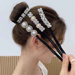 Thanh búi tóc, kẹp cài búi tóc đính hoa style Hàn Quốc siêu xinh