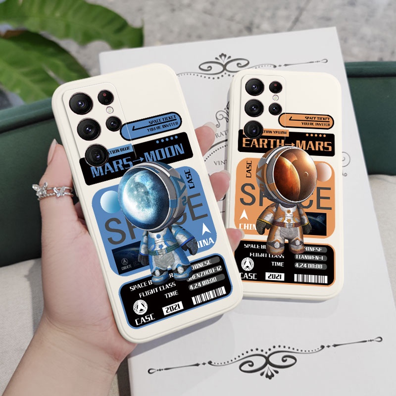 Ôp Điện Thoại Họa Tiết Phi Hành Gia Cho samsung galaxy s23 s22 fe ultra plus Ốp