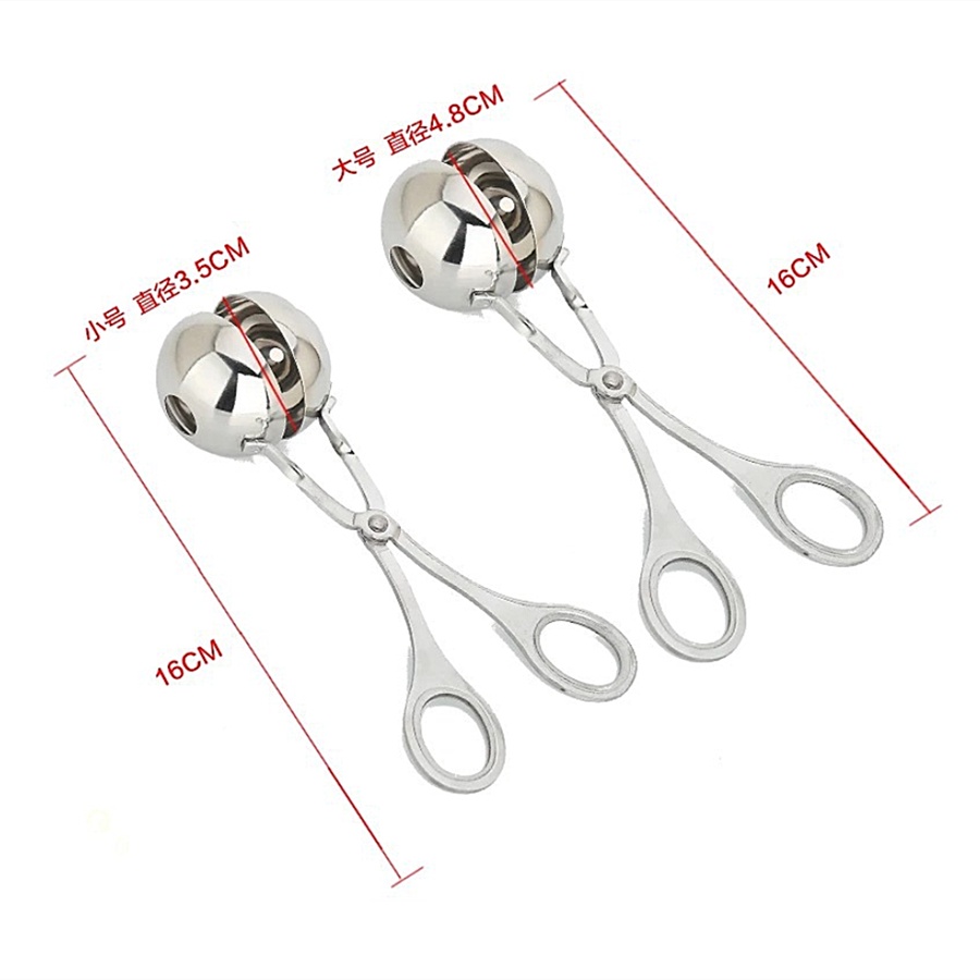 Thìa làm thịt viên bằng thép không gỉ Máy làm thịt viên không dính Thủ công làm cá viên bằng tay Khuôn thìa làm kem Bóng lười tạo tác Dụng cụ nhà bếp