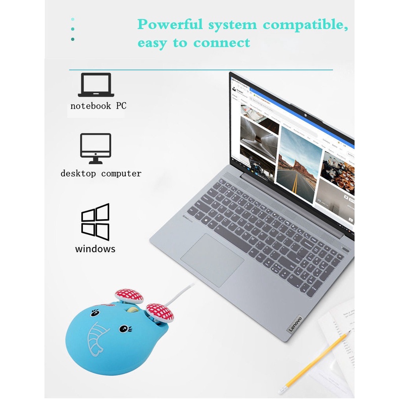 ★Trái Tim Girly★ Chuột Máy Tính Có Dây Hình Động Vật Dễ Thương