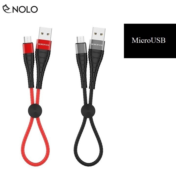 Sạc Nhanh Truyền Dữ Liệu Mini 5A Borofone BX32 Chui Lightning Type C MicroUSB Dây Nylon Dù Chống Đứt Rối Dài 25cm