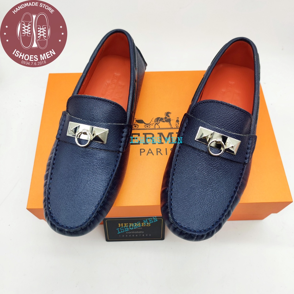 Giày Lười Da Nam, Giầy Mọi Moca nam HM Thời trang da bò xịn 100% cao cấp Full box
