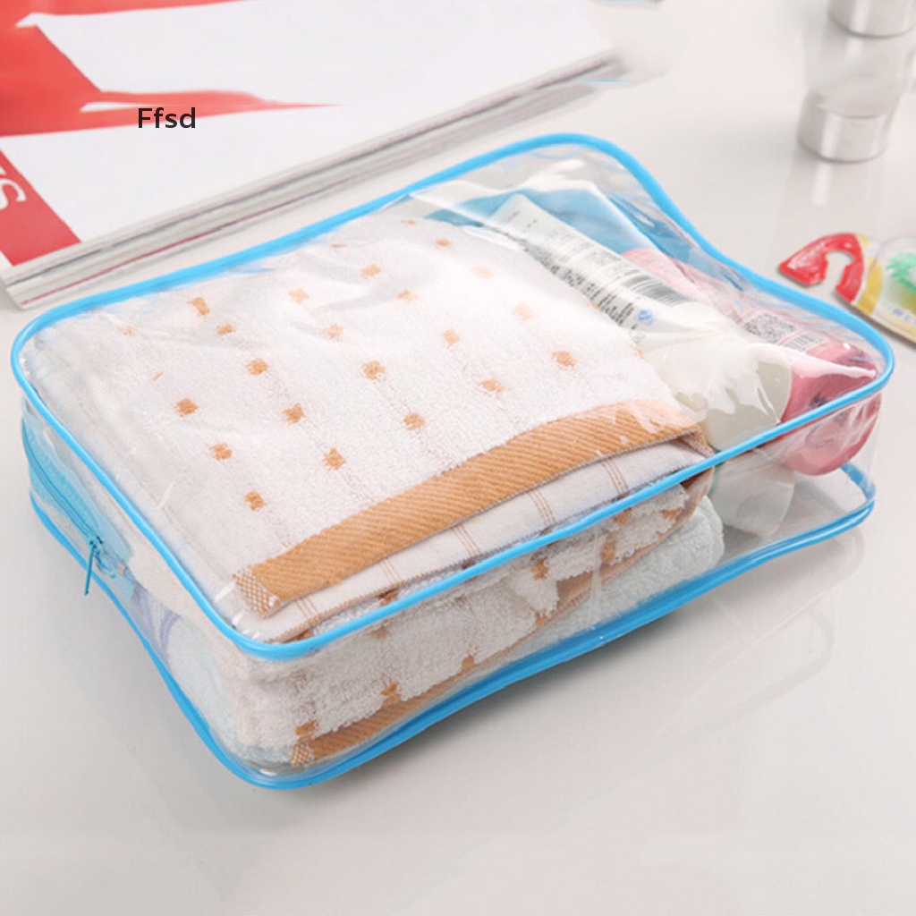 {Ffsd} Túi Nhựa PVC Trong Suốt Có Khóa Kéo Đựng Mỹ Phẩm / Đồ Vệ Sinh Cá Nhân Khi Đi Du Lịch *