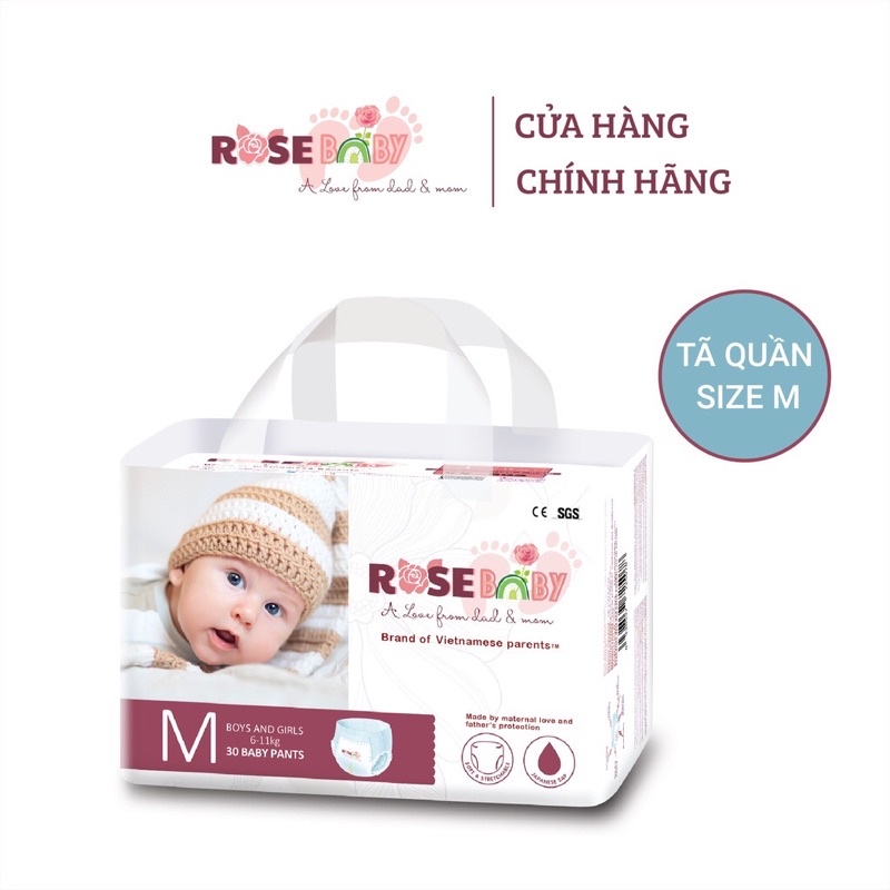 Bỉm quần ROSE BABY size M 30 miếng (6-11kg)