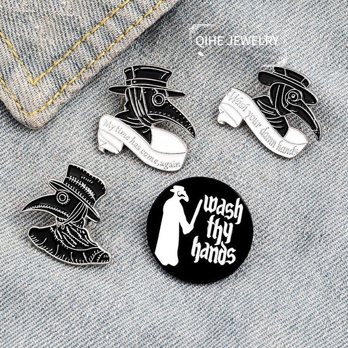 Ghim cài áo QIHE JEWELRY chủ đề dịch bệnh làm quà tặng cho bạn bè