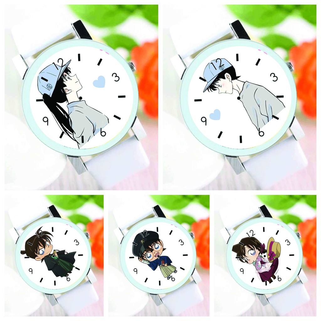 Đồng hồ đeo tay in hình DETECTIVE CONAN THÁM TỬ LỪNG DANH nam nữ anime chibi thời trang dễ thương độc đáo