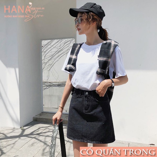 Chân váy kaki chữ A có túi lót trong ngắn ôm màu Đen Trắng - Cạp lưng váy cao - Vải Kaki thô mặc đi làm công sở biển đẹp | BigBuy360 - bigbuy360.vn
