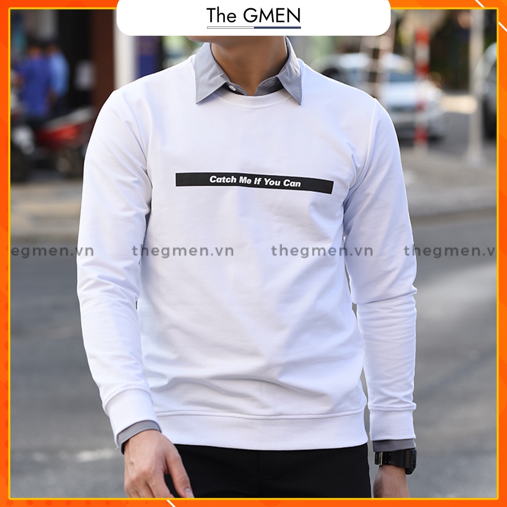 Áo nỉ nam The GMEN Text Sweater họa tiết in ấn tượng, bề mặt mềm mịn, giá tốt