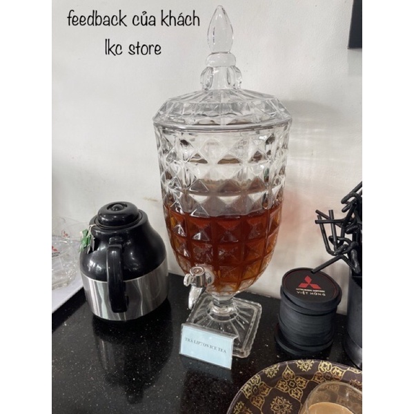 (BẾP) Bình Đựng Nước Thủy Tinh Có Vòi Hoa Văn Ngẫu Nhiên 3L/5L