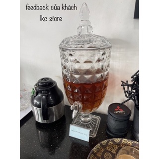 Bình đựng nước thủy tinh có vòi hoa văn ngẫu nhiên 3l/5l