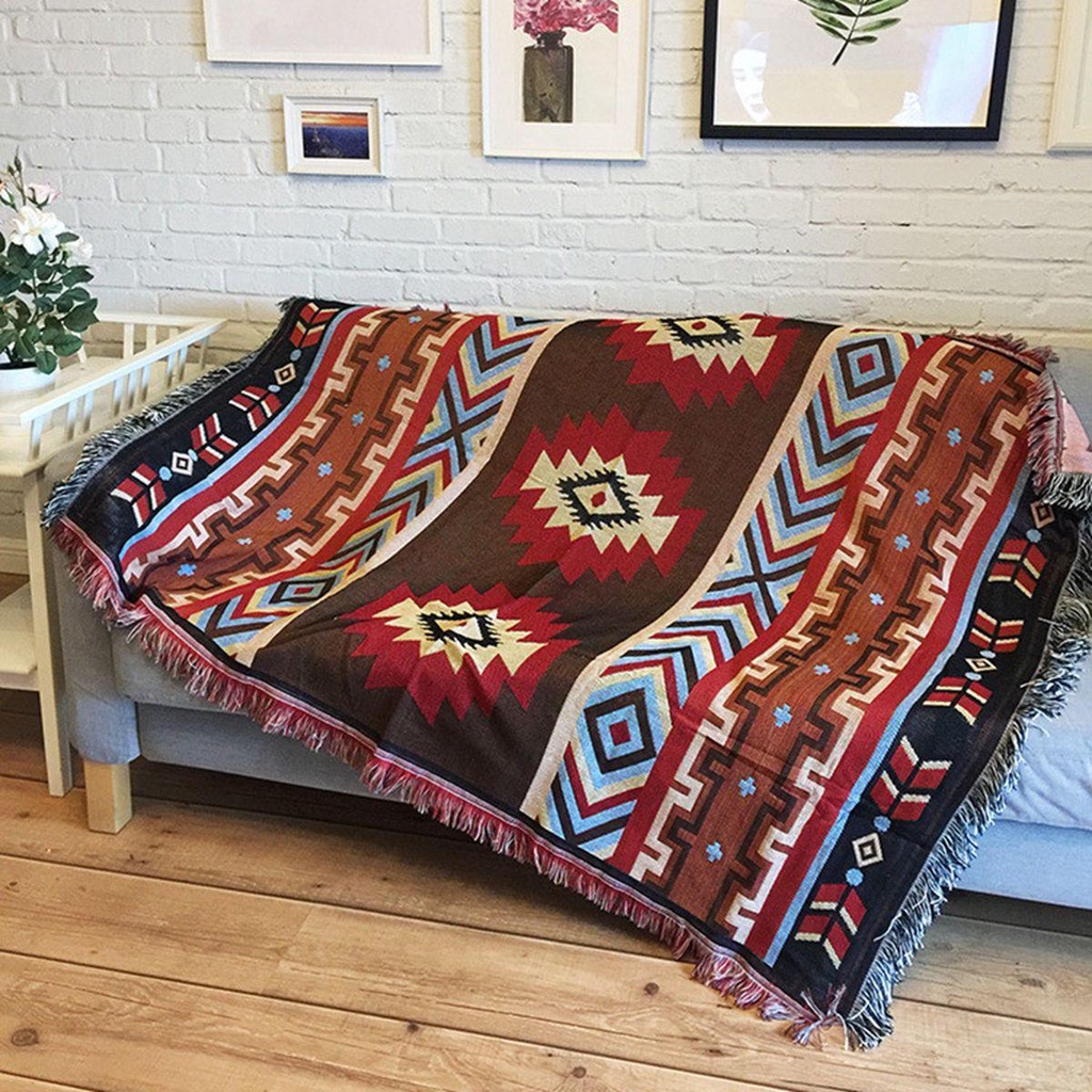 Thảm Dệt Kim Mềm Mại Trang Trí Ghế Sofa Phong Cách Bohemian