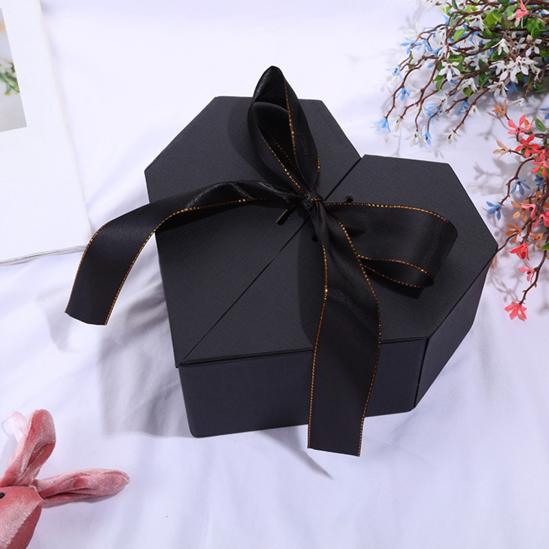 Hộp Đựng Quà Tặng Hình Trái Tim Có Dây Ruy Băng Thắt Nơ Dễ Thương Dùng Làm Quà Tặng