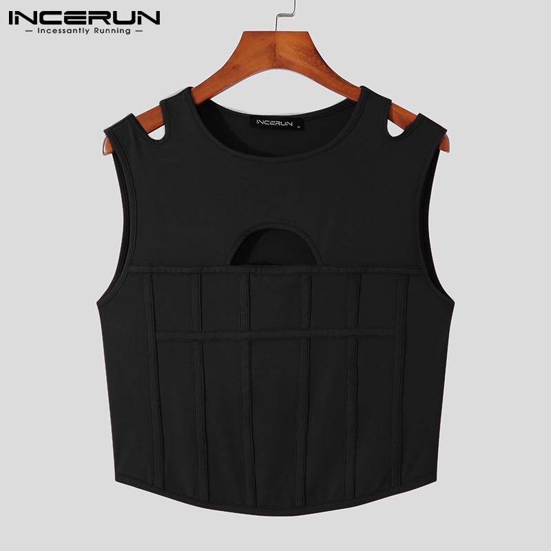 Áo thun ba lỗ Incerun màu trơn 3 màu tùy chọn thời trang cho nam