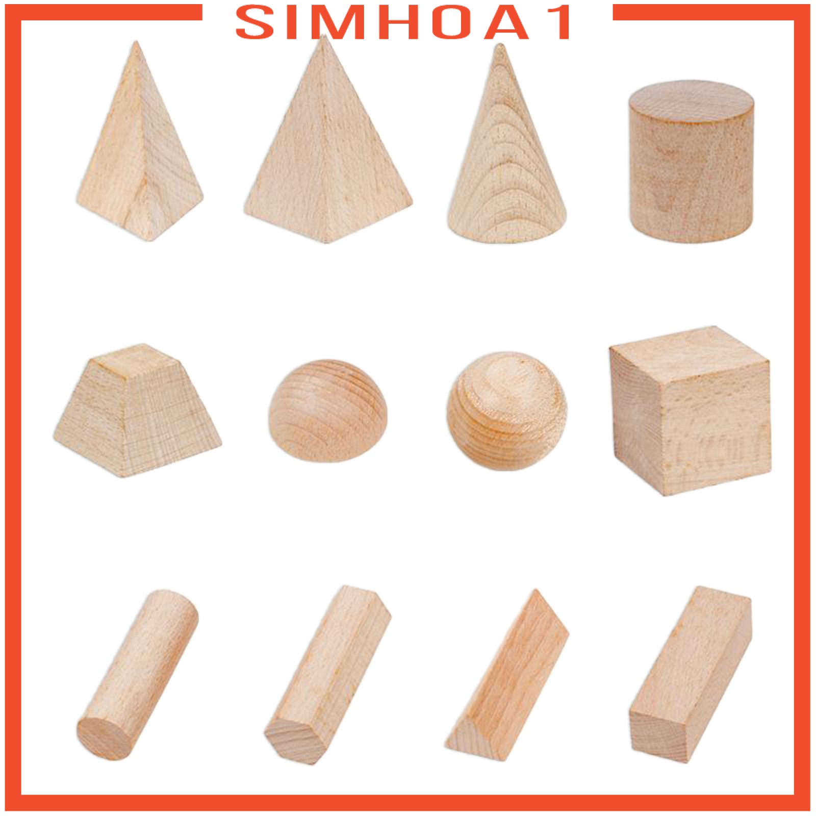 Set 12 Khối Gỗ Hình Học Đồ Chơi Cho Bé