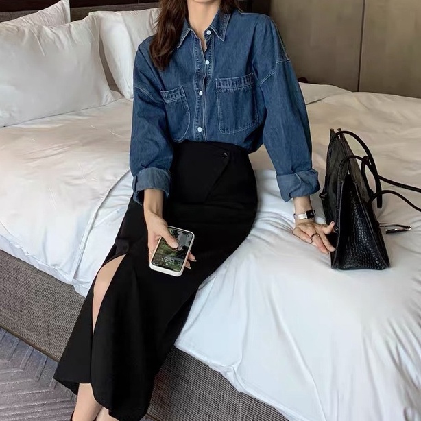 Áo jean dài tay phong cách_mẫu mới nhất A2