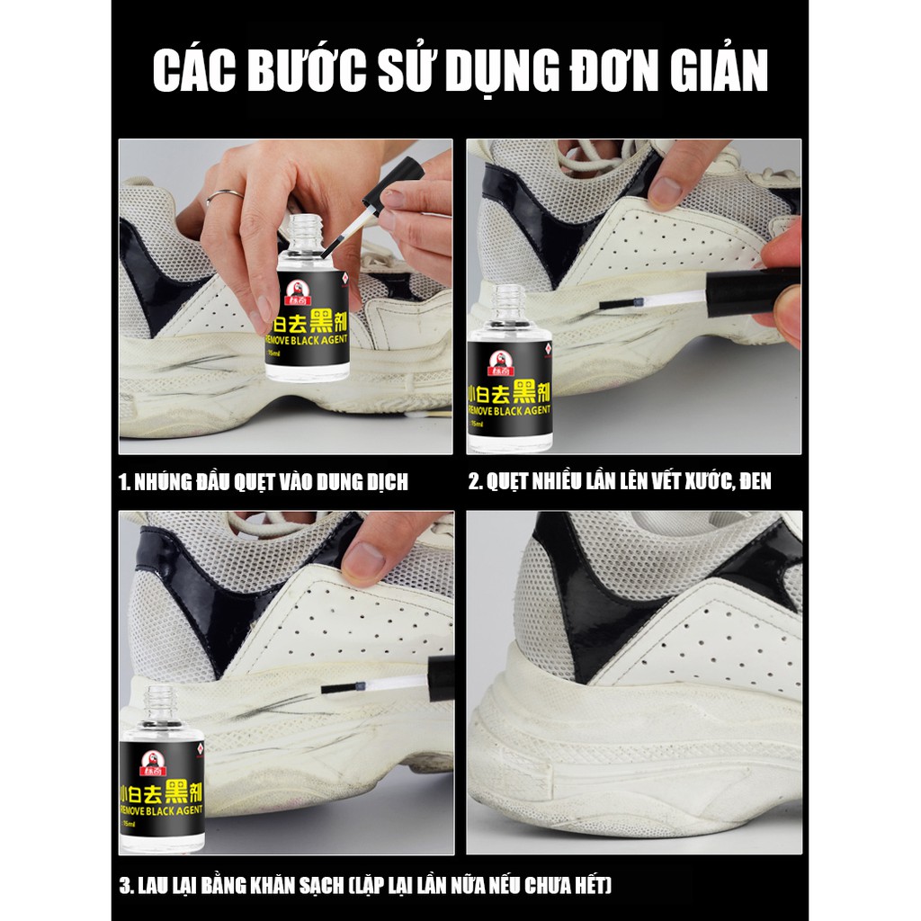 Dung dịch loại bỏ vết xước vết đen trên giày đa năng REMOVE BLACK AGENT