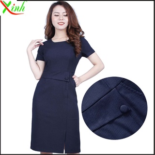 Đầm caro nhuyễn xanh đen ThoiTrangXinh DL528