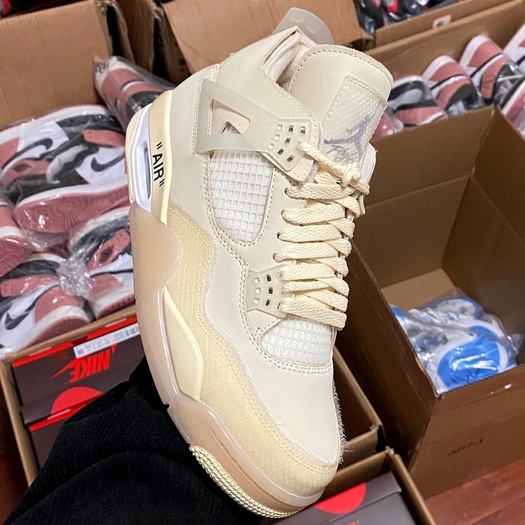 Giày Off-White x Air Jordan 4 Sail