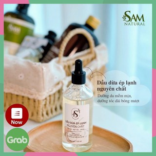 Dầu dừa hữu cơ ép lạnh nguyên chất Sam Natural 100ml - Dầu dừa dưỡng mi, dưỡng tóc, dưỡng da