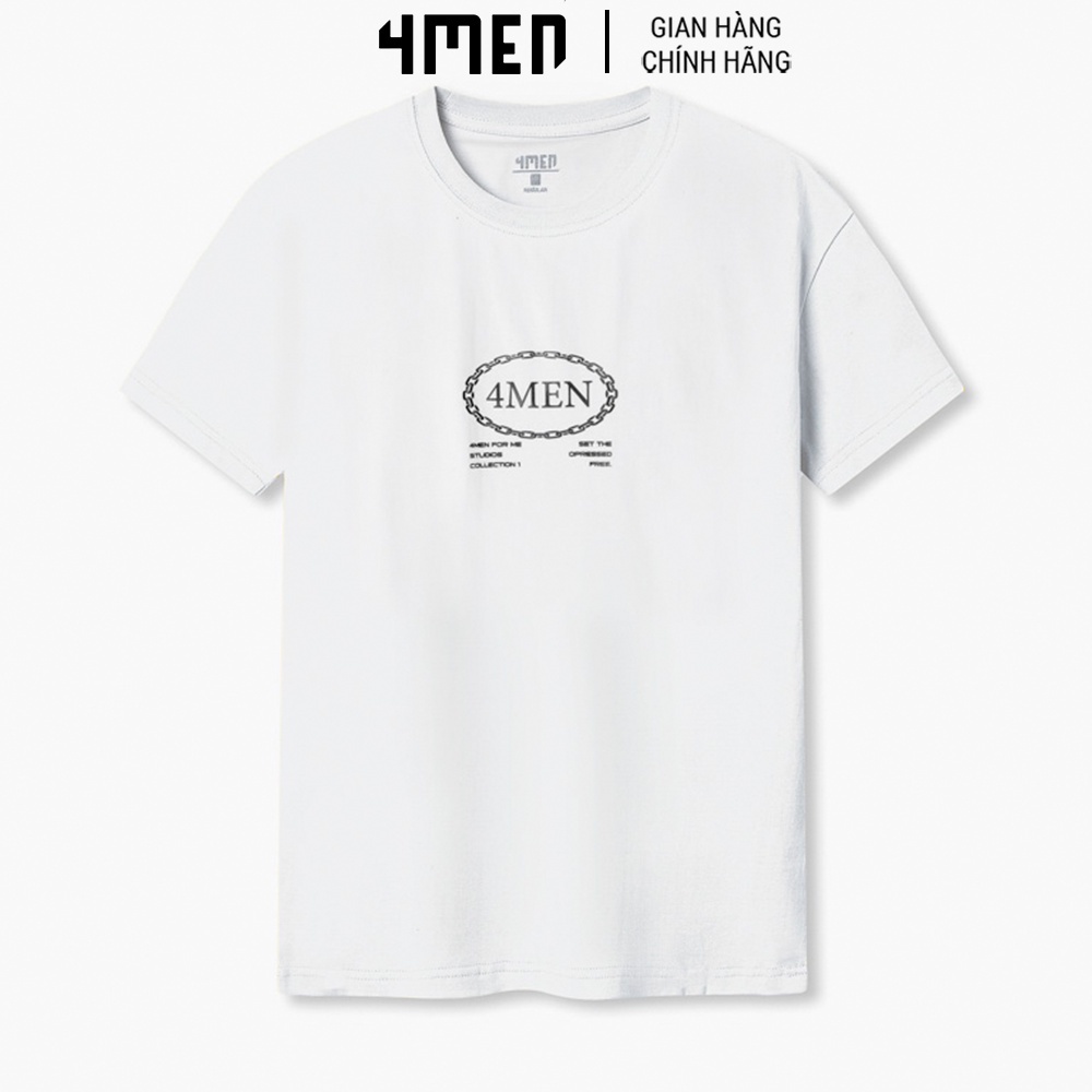 Áo Thun Nam 4MEN AT085 form suông, in logo 4MEN cách điệu tinh tế, chất cotton thấm mồ hôi, thoáng mát, vải mềm mịn