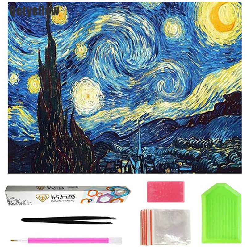 Qetyellow Full Drill 5D Diamond Painting Starry Night Diamond Painting for Wall Decor