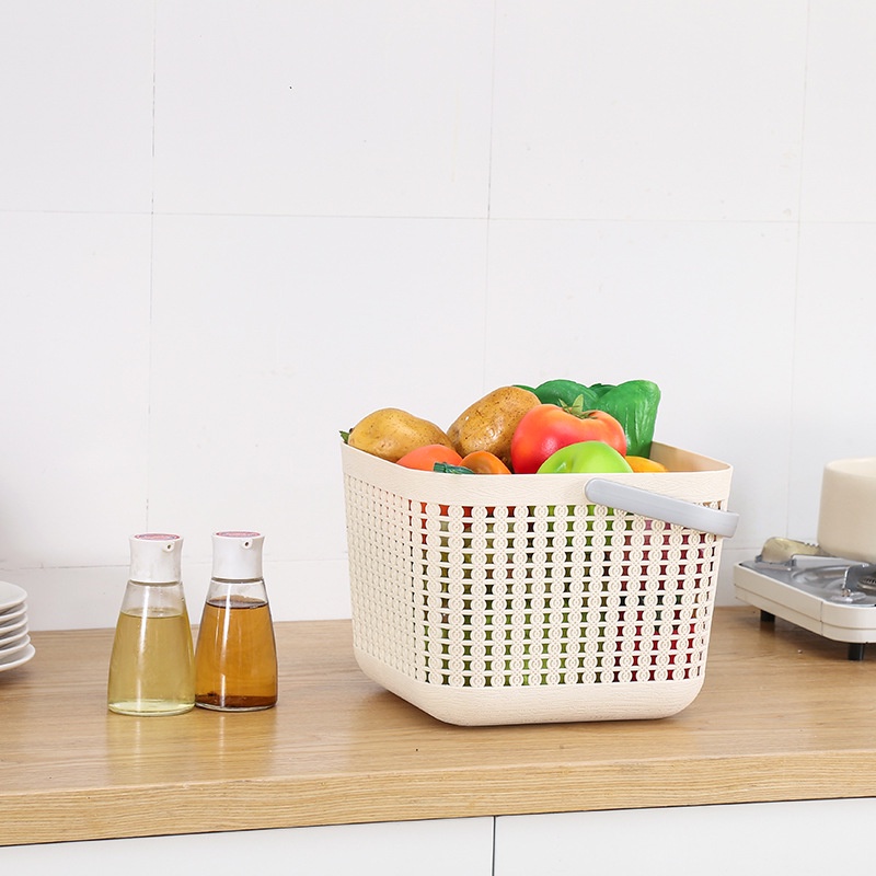 Giỏ Nhựa Đựng Trái Cây / Rau Củ Quả Có Tay Cầm Sáng Tạo Đa Ứng Dụng