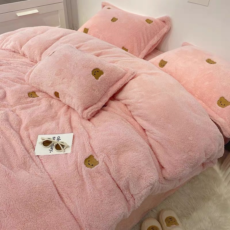 Set Bộ Vỏ Chăn Ga Nỉ Lông, Mềm Êm, Ấm Áp Cho Mùa Đông