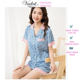 Bộ đồ pijama vadesi quần đùi tay ngắn đồ ngủ nữ mặc nhà lụa cao cấp họa tiết đẹp thoáng nhẹ mát mềm