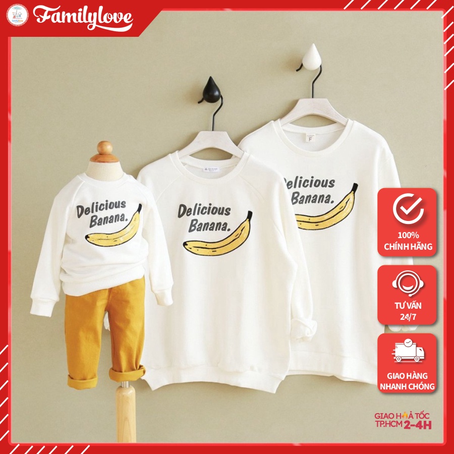 Áo Thun Gia Đình Thu Đông Banana - Thời trang Familylove  Hàng chuẩn thương hiệu