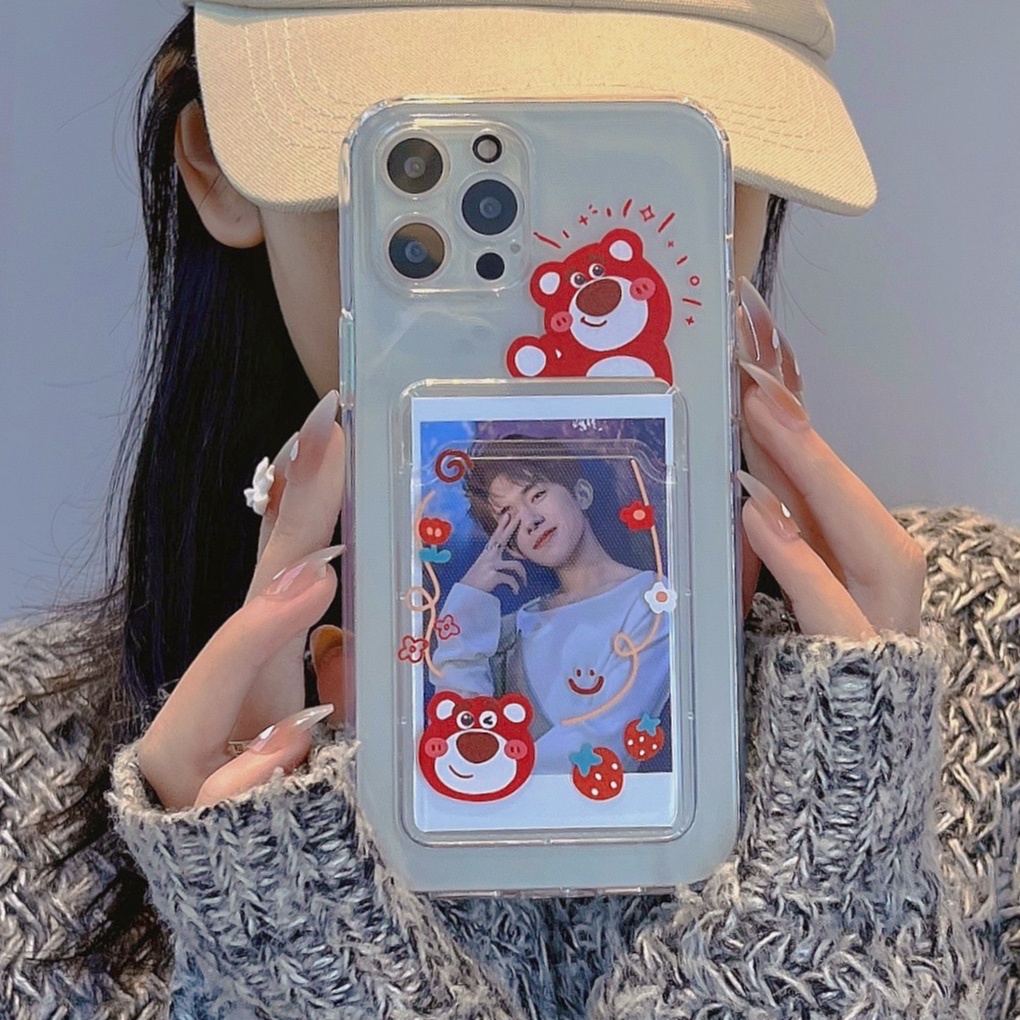 Ốp Điện Thoại Chống Sốc Hình Gấu Và Người Ngoài Hành Tinh Cho iPhone 14 / 13 / 12 / 11 / X / 8 / 7P