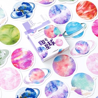 Hộp sticker hình dán chủ đề vũ trụ, ngân hà và các hành tinh cực dễ thương