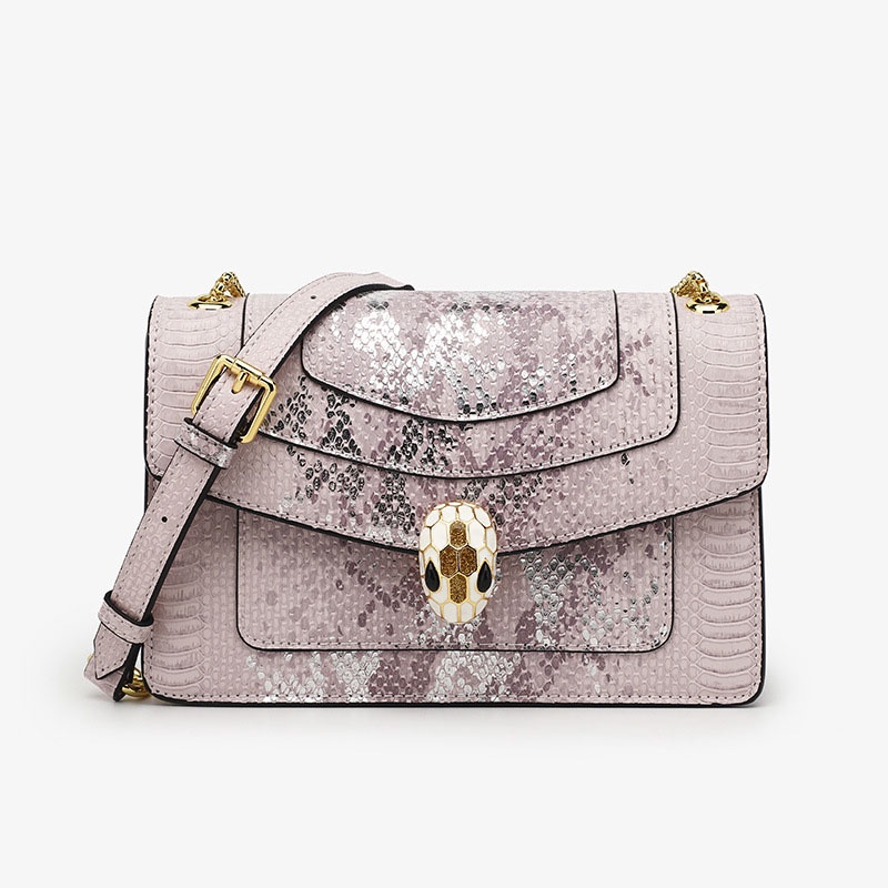 IELGY Niche Túi Xách Đeo Vai Họa Tiết Da Rắn Phối Dây Xích Chất Lượng Cao Cho Nữ