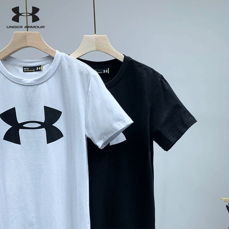 UNDER ARMOUR Under Armor Áo Thun Thể Thao Tay Ngắn Dáng Rộng Vải Cotton Thoáng Khí Thời Trang Mùa Hè Cho Nam