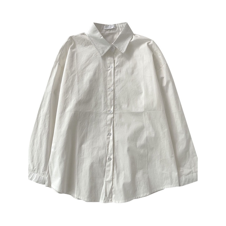 Áo sơ mi nữ dài tay form rộng Hàn Quốc sơ mi trơn nữ công sở Thiết kế tay dài Thời trang