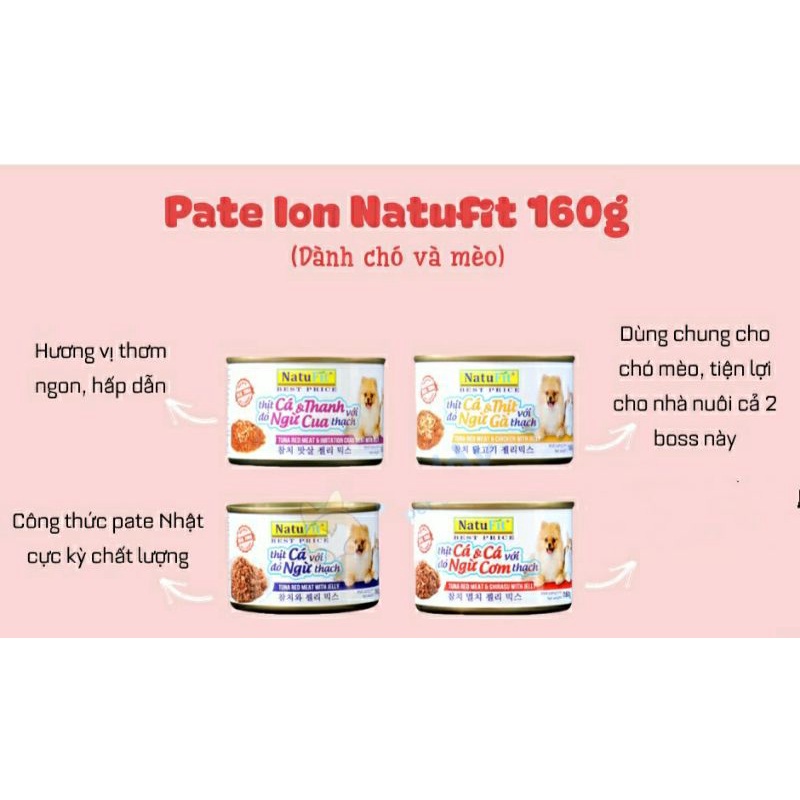 Pate chó mèo Natufit 160g