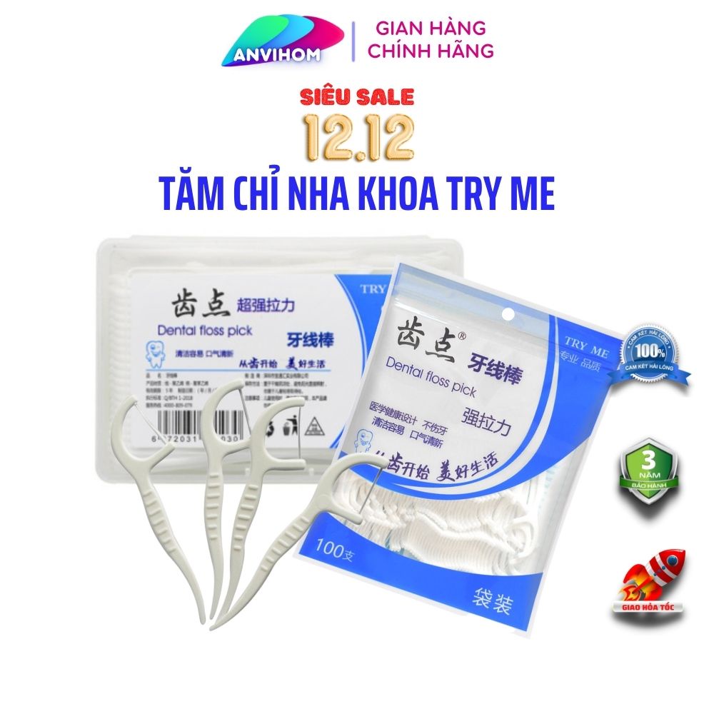 Set 30-200 Tăm Chỉ Nha Khoa Và Dụng Cụ Chăm Sóc Vệ Sinh Răng Miệng ANVIHOM