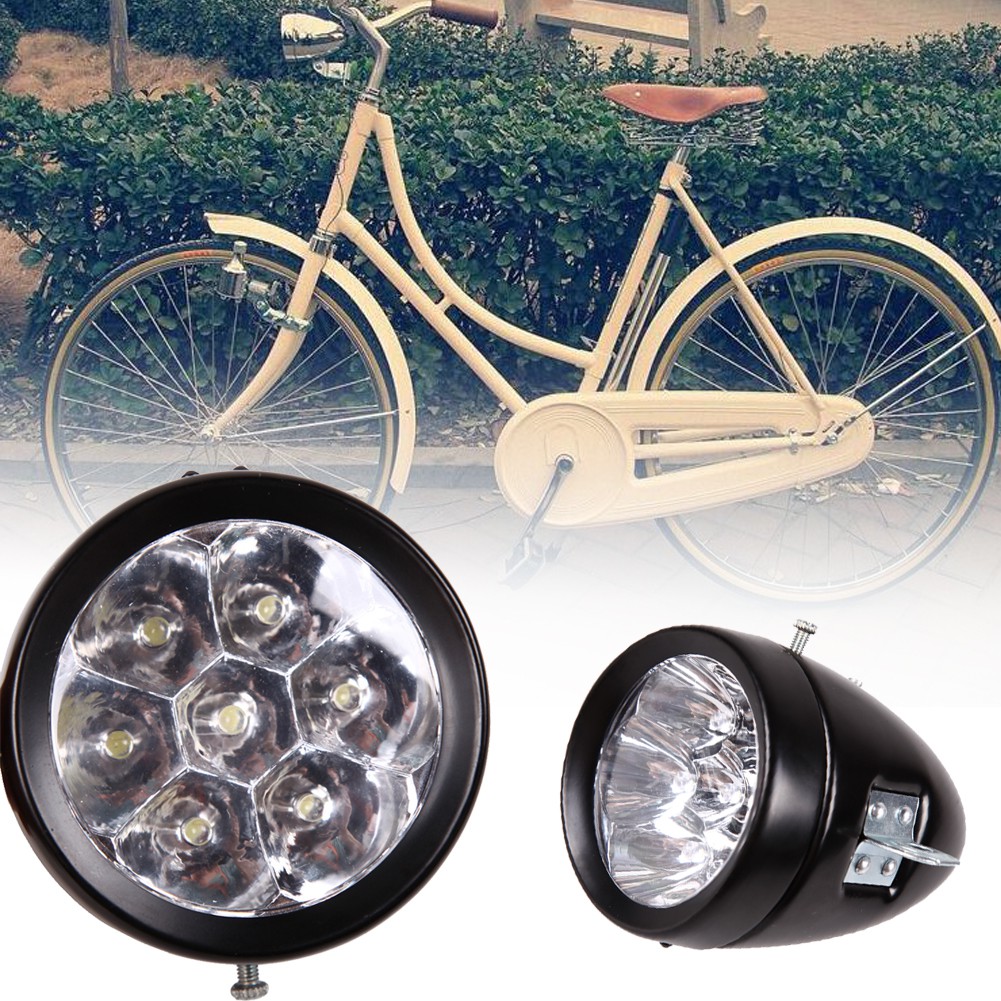 Retro Bicycle Bike Accessory Front Light Bracket Vintage 7LED Headlight GFY