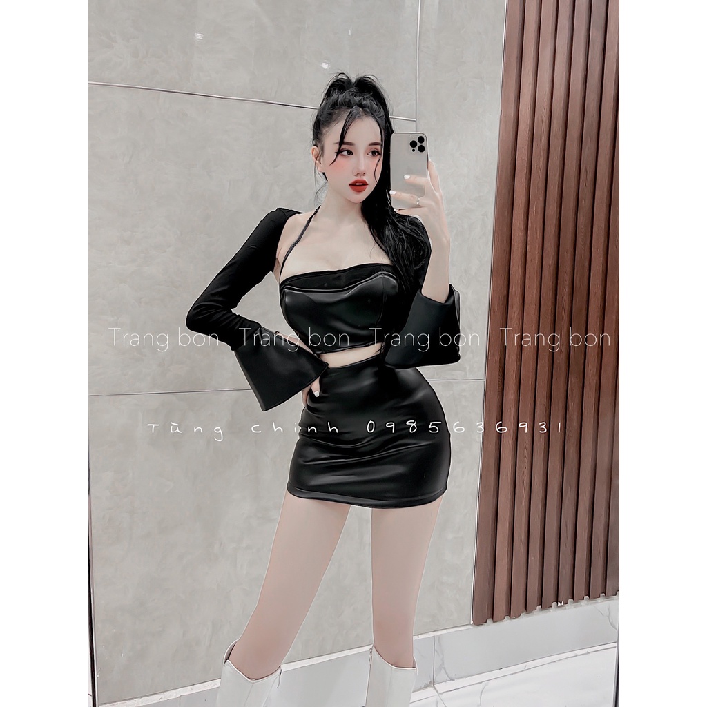 Set áo phối dây-cvay da