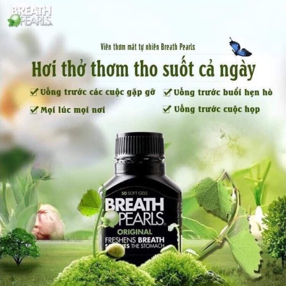 [SALE] [CAM KẾT 100% CHÍNH HÃNG] Viên Thơm Miệng Breath Pearls Úc 50 Viên - Giảm Mùi Hôi Miệng