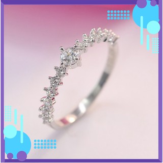 Nhẫn bạc nữ đẹp giá rẻ đính đá trắng tinh tế