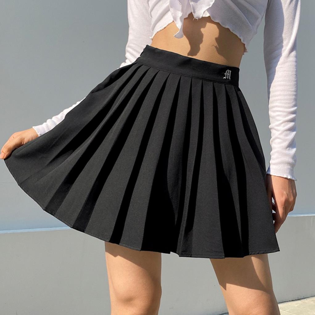Chân váy tennis xếp ly đen trắng lưng cao ngắn bigsize trơn ulzzang hoạ tiết thêu có quần trong  CV13 | BigBuy360 - bigbuy360.vn