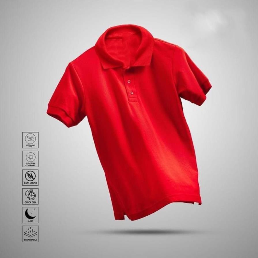 Áo thun polo cộc tay cổ bẻ trơn, nhiều màu, chất liệu vải mềm mịn, dáng body vừa người, trẻ trung, năng động | BigBuy360 - bigbuy360.vn