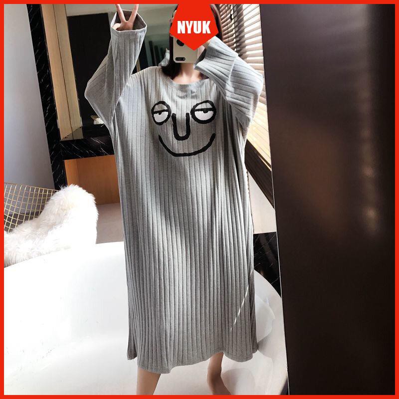 Đầm Ngủ Form Rộng Phong Cách Hàn Quốc Dễ Thương Dành Cho Nữ