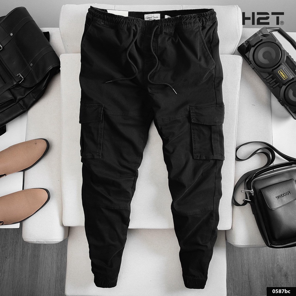 Quần Dài KaKi Nam Túi Hộp Jogger Nam Nữ Vải KaKi Gian Mềm Mịn Hải Triều HT0116