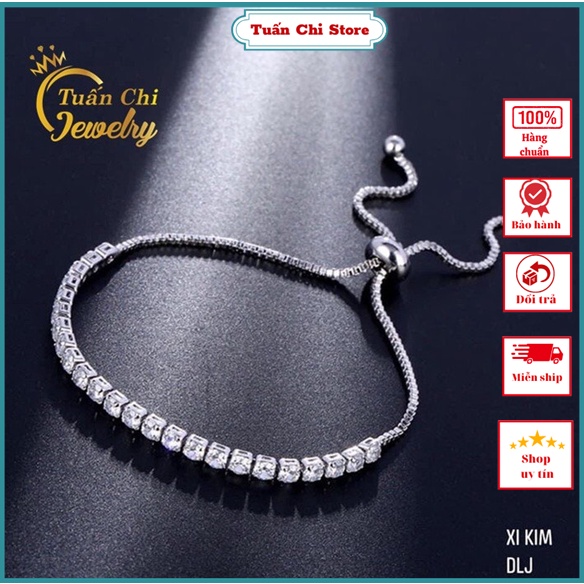 Lắc Tay Nữ ☘SIÊU SALE☘ Vòng Tay Bạc Cao Cấp Đính Đá Sang Trọng, Nổi Bật, Tự Động Chỉnh Size Mẫu Cá Tính