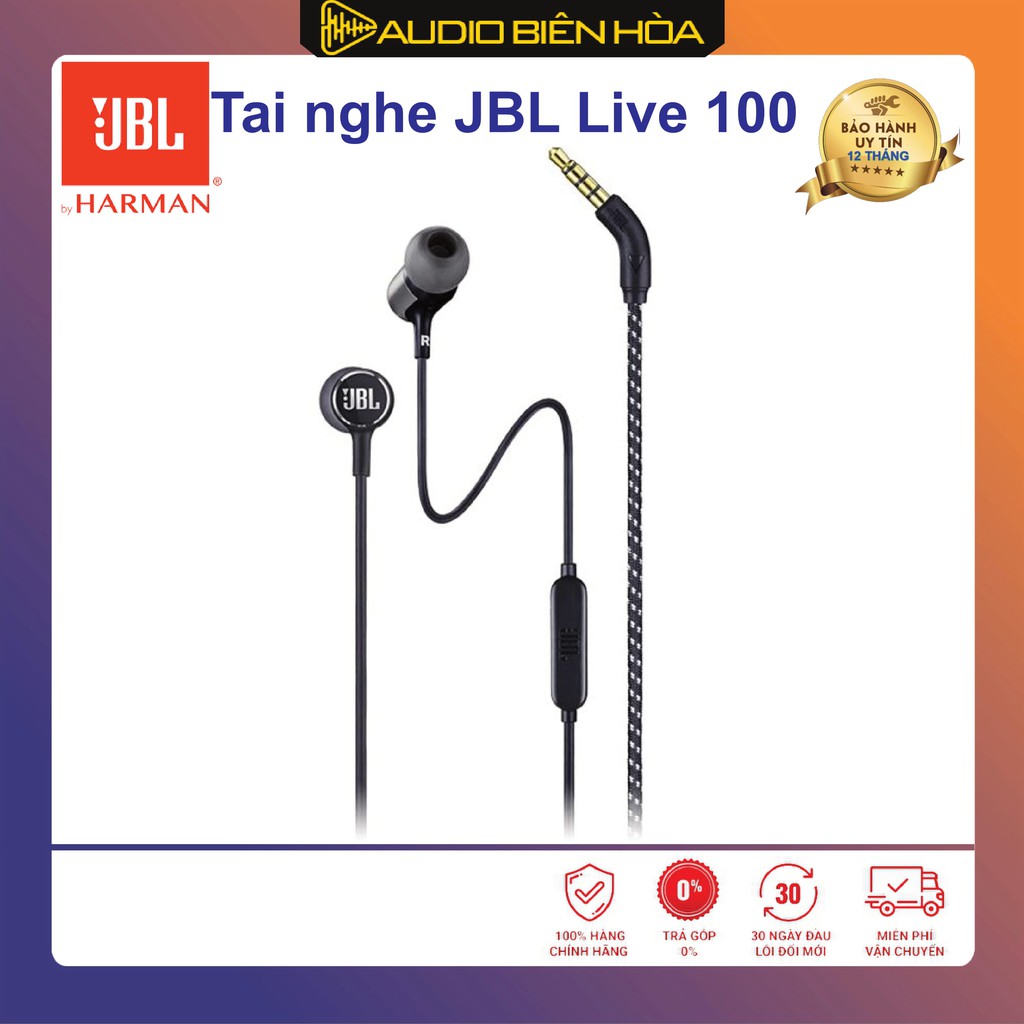 [Mã SKAMPUSHA7 giảm 8% đơn 250k]Tai nghe JBL Live 100 - Chính Hãng